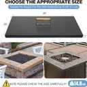 Fire Pit Lid Square 28", Heat Resistant Metal Firepit Cover with 2 Wooden Handles for Square Patio Fire Pit, Compatible for Firepits Inside Dia Up to 26"