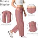 Lepunuo Womens Barrel Cargo Pants Casual Baggy Stretchy Elastic Waisted Wide Leg Jeans Y2k Streetwear with 6 Pockets (XL)