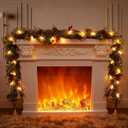 Christmas Garlands with Light Lighted Christmas Garlands light up Garland Christmas Battery Operated Christmas Garl-and Prelit Garlands for Decoration Xmas for Winter Indoor outdoor mantle porch Decor (6FT)