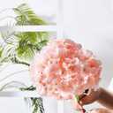 10Pcs Artificial Hydrangea Flowers Blush Heads Fake Hydrangea Silk Flowers for Wedding Centerpieces Bouquets DIY Floral Decor Home Decoration with Stems(VASE NOT Included) , Blue