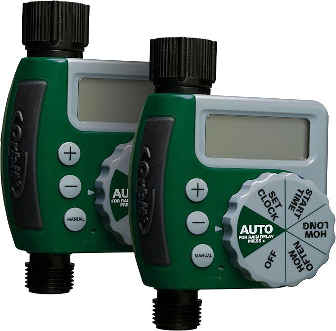 Orbit 62067 1Outlet Programmable Digital Hose Watering Timer, 2Pack