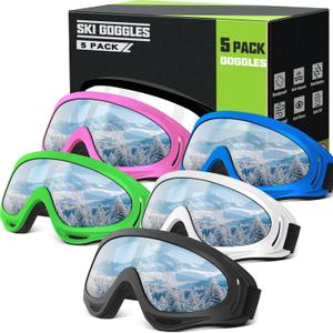 OXG Ski Snowboard Goggles for Men Women, UV Protection Ski Snow Goggles for Kids Youth Adult (5p Sliver Lens(vlt 7.3%))