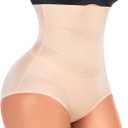 Werena Tummy Control Shapewear Panties for Women High Waist Cincher Shaping Underwear Body Shaper Panty Girdle (Large, A# Cross Beige)