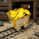 Toy Mine Car Treasure Chest - Shiny Gold & Silver Pirate Storage Box for Kids, Durable Non-Toxic Role-Play Accessory for Parties, Room Decor, Treasure Organizer (3.3"x4"x4")