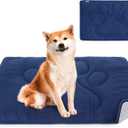 Dog Crate Pad(23"x 36"),Washable Crate Mat with Anti-Slip Bottom, Dog Mats for Sleeping, Breathable Kennel Pad,Dark Colored to Hide Stains, Navy