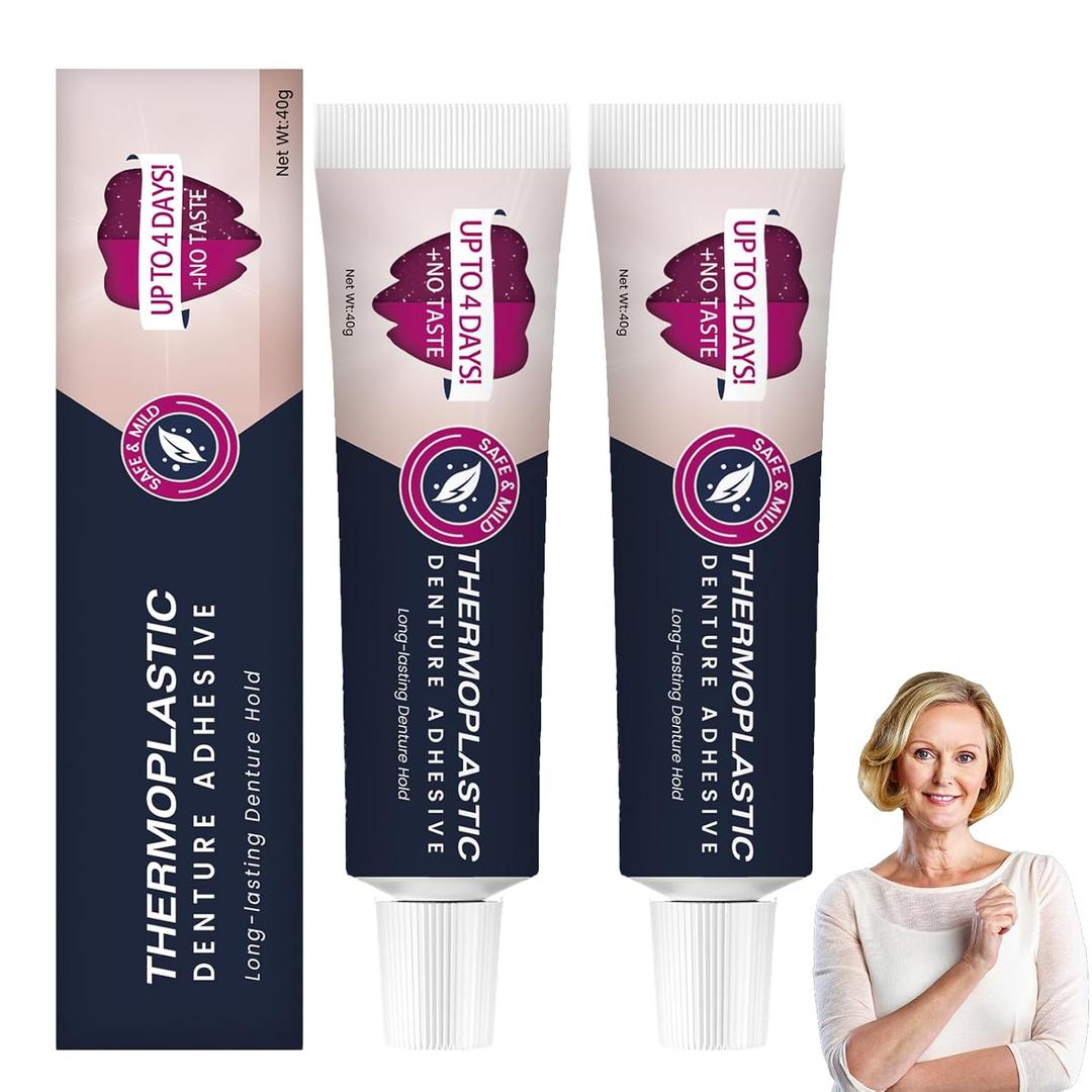 Thermoplastic Denture Adhesive, Ultra Max Hold Denture Adhesive, Improving Comfort Caring (2pcs)