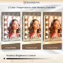 Keonjinn White Vanity Mirror with Lights 23" x 18", 15 LED Bulbs Hollywood Makeup Mirror with 2 Replacement Bulbs, 3-Color Lights, Aluminum Metal Frame, USB Charging Port for Gift Birthday Anniversary