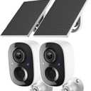 2K Security Camera Wireless Outdoor,Solar Powered WiFi Cameras for Home Security with Motion Detection,Color Night Vision(Spotlight),Instant Alert,2-Way Audio,Siren&SD/Cloud Storage,IP65,2.4GHz,2 Pack