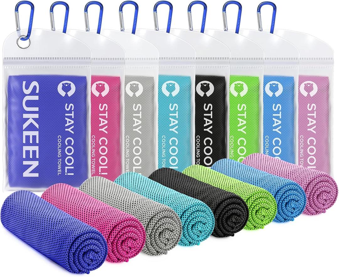 Sukeen Cooling Towel,Instant Evaporative Cooling for Sports,Yoga,Golf,Gym,Neck,Workout and More(40x 12) (Black/Green/Sky Blue/Lavender/Royal Blue/Rose Red/Gray/Lake Blue)