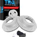 TRQ Front Performance Brake Pad & Rotor Kit Brake Pads Brake Rotors Set Ceramic Premium G-Coated Compatible with 1996-2000 Toyota 4Runner