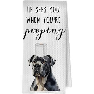 Cane Corso Hand Towels, Funny Cane Corso Gifts, Dog Mom Dad Waffle Weave Gifts Decorative Hand Towels for Bathroom Washroom, Pet Lover Gift, 16x24 Inch