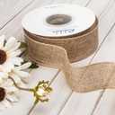 Ribbli Burlap Wired Edge Ribbon,1-1/2 Inch x 10 Yard,Natural,Solid for Big Bow,Wreath,Tree, Outdoor Decoration