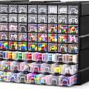 64-Drawer Organizer Craft Organizers and Storage with Dividers Labels | Small Parts Organizer Thicker Toolbox, Building Bricks Hardware Screws Nuts Bolts, Teacher Toolbox Charms Beads Scrapbook