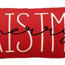 AVOIN colorlife Merry Christmas Red Throw Pillow Cover, 14 x 36 Inch Winter Holiday Cushion Case Decoration for Sofa Couch