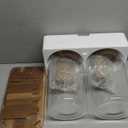 2 PCS 1.5 Gallon Drink dispenser, Glass Beverage Dispenser With Wood Stand, Large Water Drink Dispensers for Parties With Stainless Steel Spigot, Ideal for Lemonade,Juice, Tea, and Party Drinks