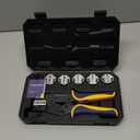 haisstronica 6PCS Crimping Tool Set - Ratchet Wire Crimping Tool for Heat Shrink, Insulated Nylon, Non-Insulated, Ferrule Wire End, Open Barrel Terminals, Solar Connectors