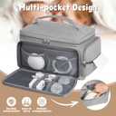 OCKLILY Breast Pump Bag for Spectra S1 S2 with Waterproof Mat, Breast Milk Cooler Bag for Pump Essentials, Pumping Bags for Working Mom Travel Camping, Grey