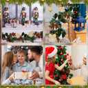 32 Pcs 2.36" Silver and White Christmas Ball Ornaments Set Mini Velvet Bow Vintage Rustic Shatterproof Xmas Hanging Ornaments for Xmas Tree Holiday Party Decor