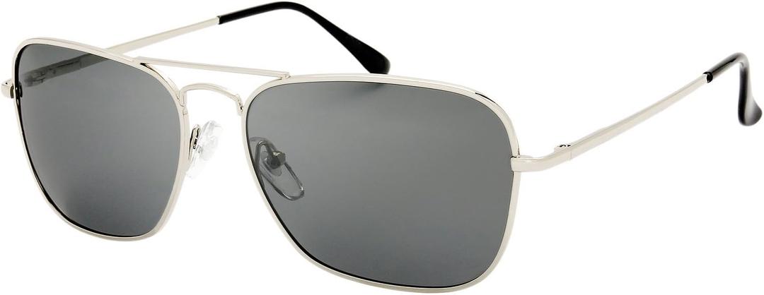 The Fresh Classic Retro Metal Frame Polarized Sunglasses Rectangular Sun Glasses (2-silver)