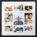 Malden International Designs Black 9 Opening 4x6 Matted Collage Photo Wall Frame