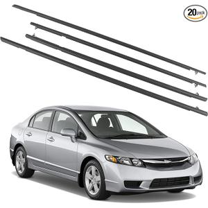 4Pcs Weatherstrip,Window Moulding Trim Seal Belt Compatible with Honda Civic Sedan 2006-2011 Replace# 72450-SNA-A01 72410-SNA-A01 72950-SNA-A01 72910-SNA-A01