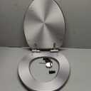 Elongated Toilet Seat Silver Resin Slow Quiet Close with Quick-Release Hinges Easy to Clean Install (18.5"x14.5", Multi9)