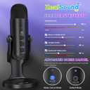 ZealSound Podcast Microphone for PC, Noise Cancellation USB Mic with Gain, Volume Adjustment & Mute Button, Monitoring & Echo, for YouTube, TikTok, Podcasting, Streaming, iPhone, iPad, Android, Mac