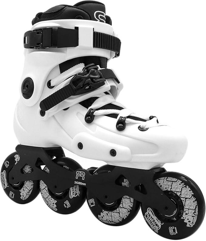FR Skates FR1 White 80 2019 Inline Skates for Freeride, Slalom, City Skating. Popular French Brand, Size: 8