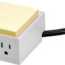 Bostitch Office Konnect Power Hub, Two Outlets Charging Station for Desktop, Shallow Tray Top, White