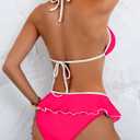swimall Women's Skirt Bikini Set Sexy Leopard Print Bikini Halter String Two Piece Swimsuit Y2K Bathing Suit (Pink, M)