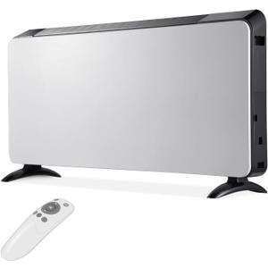 Convection Space Heaters for Indoor Use Large Room, 1500W Infrared Room Heater with Remote, 24Hrs Timer, Electric Stand & Wall Panel Heater with Adjustable Thermostat for Office Bedroom Use (Black&Grey)