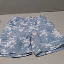 SNOW DREAMS Boys Swim Trunks Quick Dry Swim Shorts Bathing Suit Size 10 12 Blue Coconut Tree