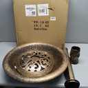 Mademax 28 Inch Height Polyresin Lightweight Antique Bird Bath for Yard, Garden, Patio, Outdoor (Copper)