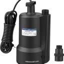 Sump Pump Submersible, 1/3 HP 2000GPH Thermoplastic Portable Utility Pump, Electric Water Pump for Swimming Pool Tub Basement Garden Pond Draining with 10ft Cord