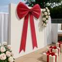 Coquette Red Bow Birthday Decorations 25x61 Inch Big Wall Decor Backdrop Large Wedding Bridal Baby shower Bachelorette Christmas Engagement Velvet Bow Themed Party Decorations for Girls Room Decor