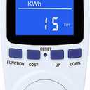 Upgraded Watt Power Meter Plug Home Electrical Usage Monitor Consumption, Energy Voltage Amps Kill Tester with Backlight, Overload Protection, 7 Modes Display (1 Pack, White)