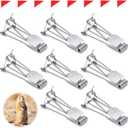Qualirey (8 Mole traps x 8 Red stick flags) pcs Mole Traps with Red Stick Flags Galvanized Easy Reusable Weather Resistant Outdoor Gopher Vole Trap for Lawn Yard Garden Total 16pcs (Silver)