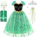 Princess Costume for Girls Toddler Dress up Clothes with Accessories Halloween Cosplay Birthday Party