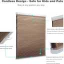 MYshade Cordless Blackout Cellular Shades for Windows, Honeycomb Window Shades with Thermal Insulation, Child & Pet Safe Room Darkening Shade, Easy Install, 37" W x 48" H, Light Brown