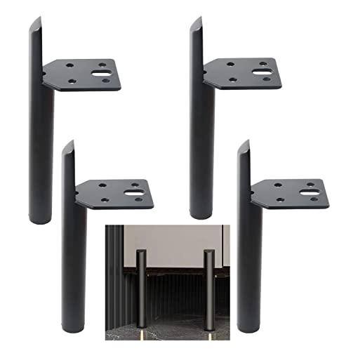 ALXEH 10 Inch Furniture Legs Black Coffee Table Feet, Mid-Century Metal Furniture Leg for Sofa Cabinet Ottoman, Set of 4 Side Mounted Style Home DIY Replacement Feet