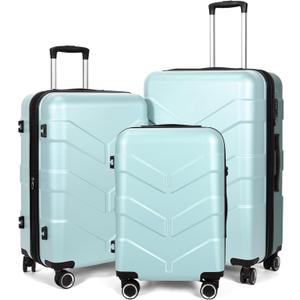 Luggage Sets 3 Piece with Spinner Wheel, Hardside Suitcase Set with TSA Lock, Expandable Travel Luggage for Men and Women, Mint Green (20in24in28in)