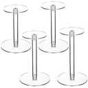 Soaoo 2 Pcs Round Acrylic Display Stands Small Clear Short Hat Stand Acrylic Display Risers Plastic Clear Pedestal Set for Jewelry Watch Plant Cake