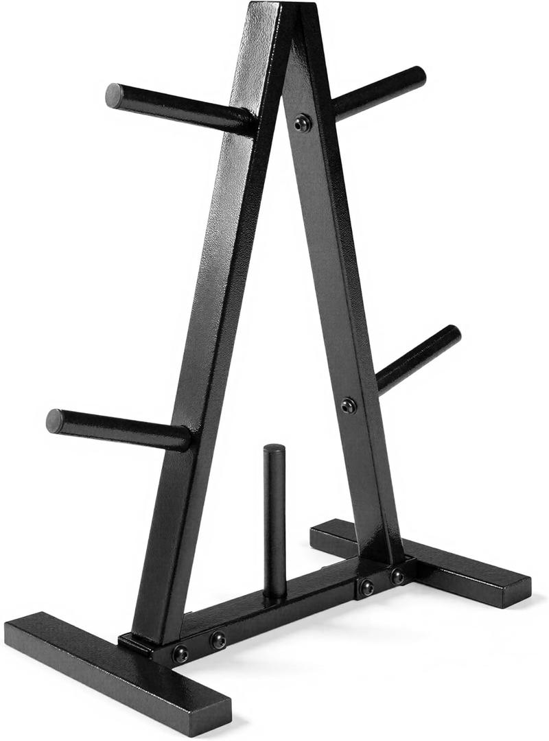 CAP Barbell Weight Plate Rack for 1-Inch Weight Plates (Black, Space Saving A-style 1" Plate Tree)