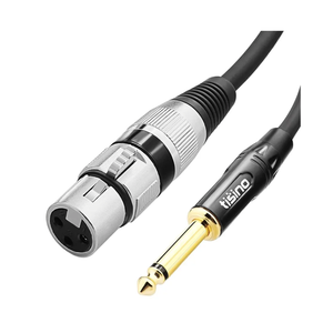 Tisino Female XLR to 1/4 (6.35mm) TS Mono Jack Unbalanced Microphone Cable Mic Cord for Dynamic Microphone - 6.6 FT/2 Meters
