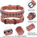 Stylish PU Leather Dog Collar with Alloy Buckle, Black Diamond Rivets, Adjustable, Durable for Small, Medium, Large Dogs - Grey S (Small (Pack of 1))