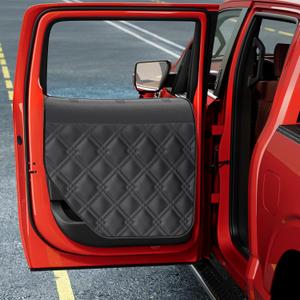 Dog Car Door Protector  20% Larger Design for Trucks & Large SUVs, 2 Packs PU Material Thickened Waterproof Door Panel Covers, Protects Doors from Dog Scratching (BLACK)