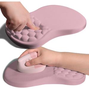 Armanza Ergonomic Joint Wrist Support Mouse Pad with Memory Foam Cushion Massage Bump, Carpal Tunnel Pain Relief Mousepad Slope Design for Wrist Rest, 11.8x7.9 in, Thistle