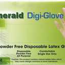 Emerald Digi-Gloves, Powder Free Disposable Latex Gloves (Small)