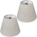 TOOTOO STAR Small Lamp Shades for Table Lamps Set of 2, Brown 6" Top X 10" Bottom X 7" High Modern,rustic style lamp shade,Handmade Lampshade in Natural Fabrics (Spider)