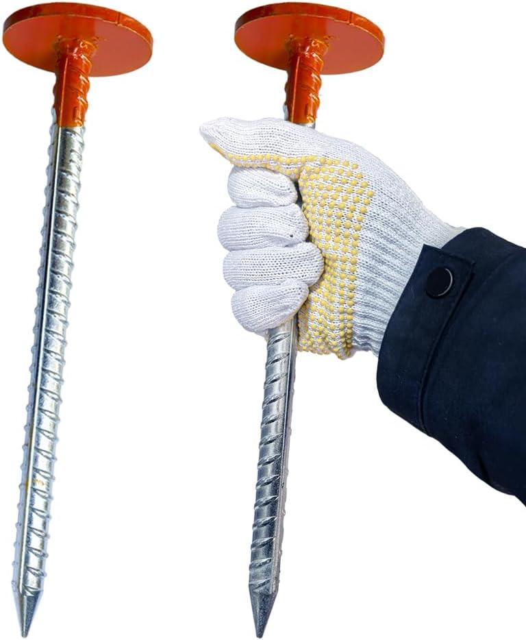 Rebar Survey Marker Stakes, 12 Inch Long - 1.35 LB Heavy Duty, Hi-Vis Orange (2 Pack) Building line Marker Posts are Suitable for Paving Stones, Gardens, Lawn Edges, and Weed barriers